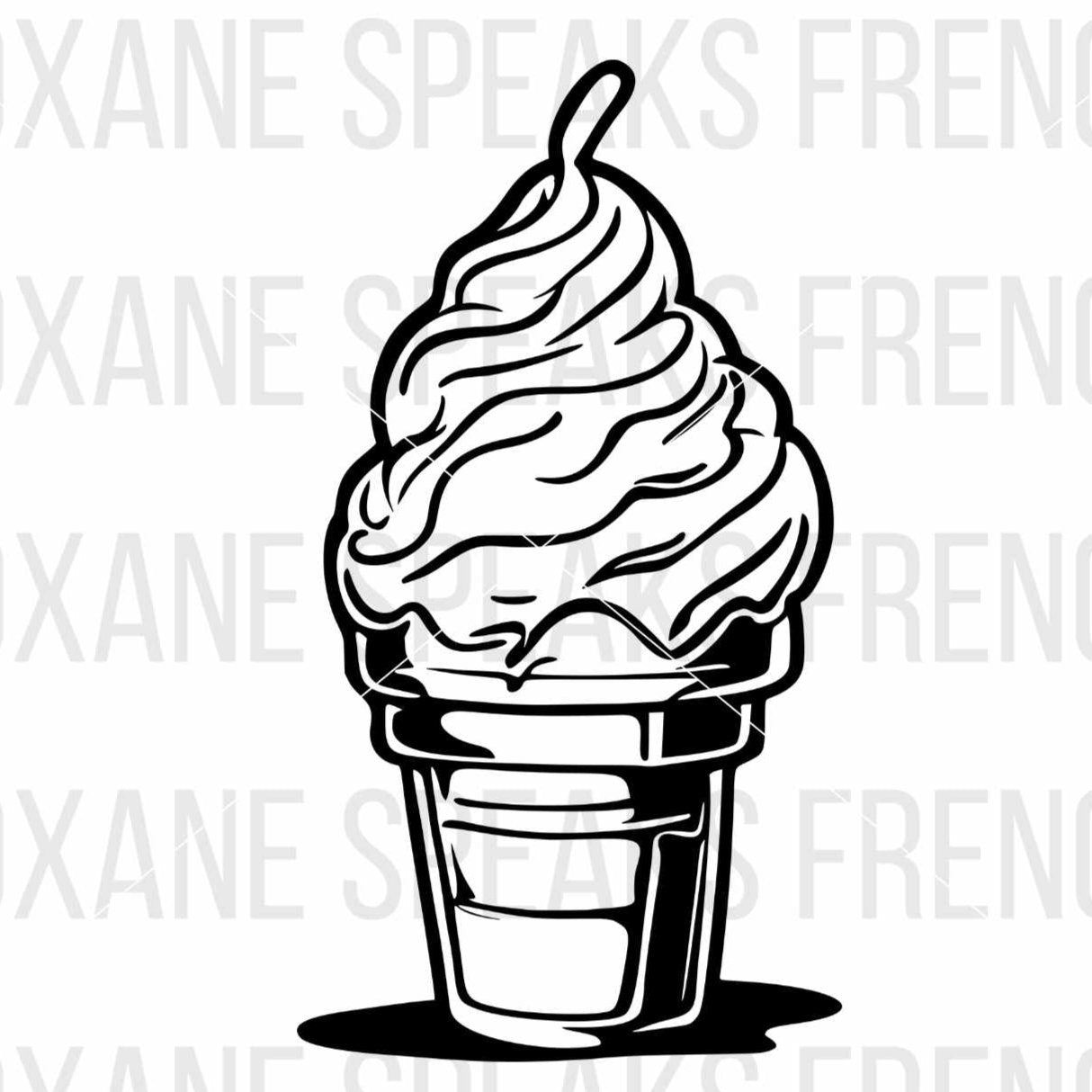 Ice Cream Sundae SVG - Instant Digital Download – Roxane Speaks French