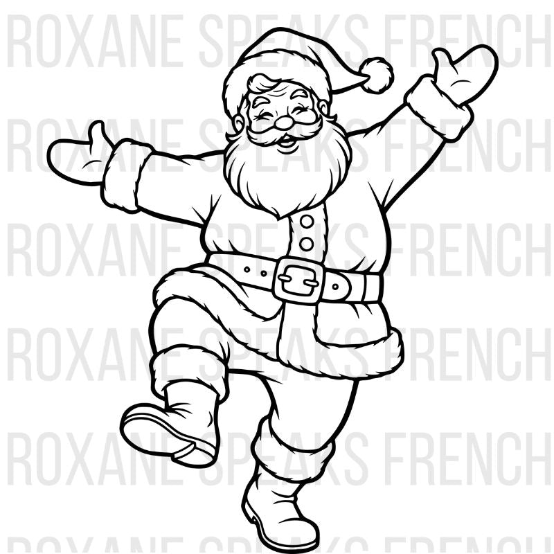 Santa Coloring Page - Printable PDF