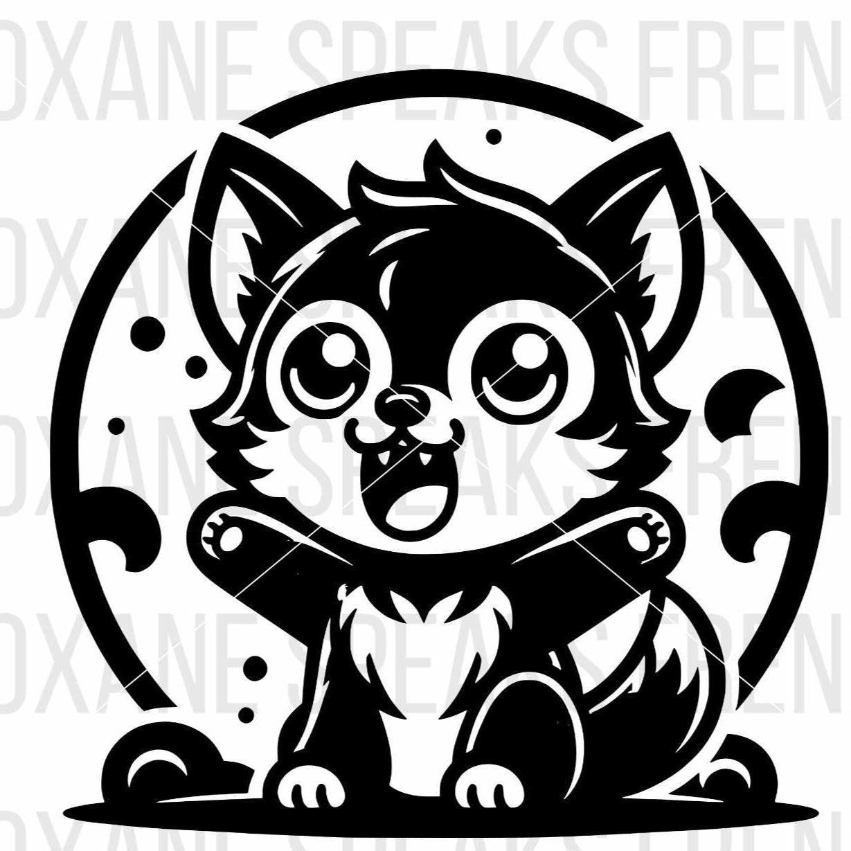 cute cartoon baby werewolf svg