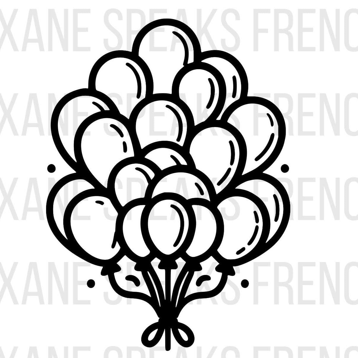 Simple Balloon Cluster Outline SVG For DIY and Cricut Projects