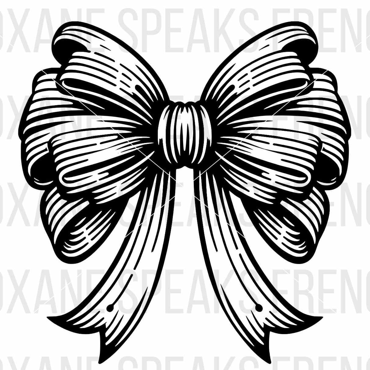 classic and elegant bow outline