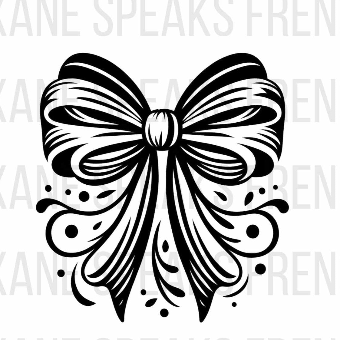 Elegant Black Bow With Swirls Silhouette SVG - For DIYs and Cricut Projects