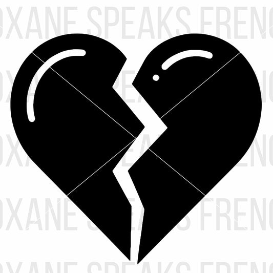 Black Broken Heart Silhouette SVG For DIY and Cricut Projects