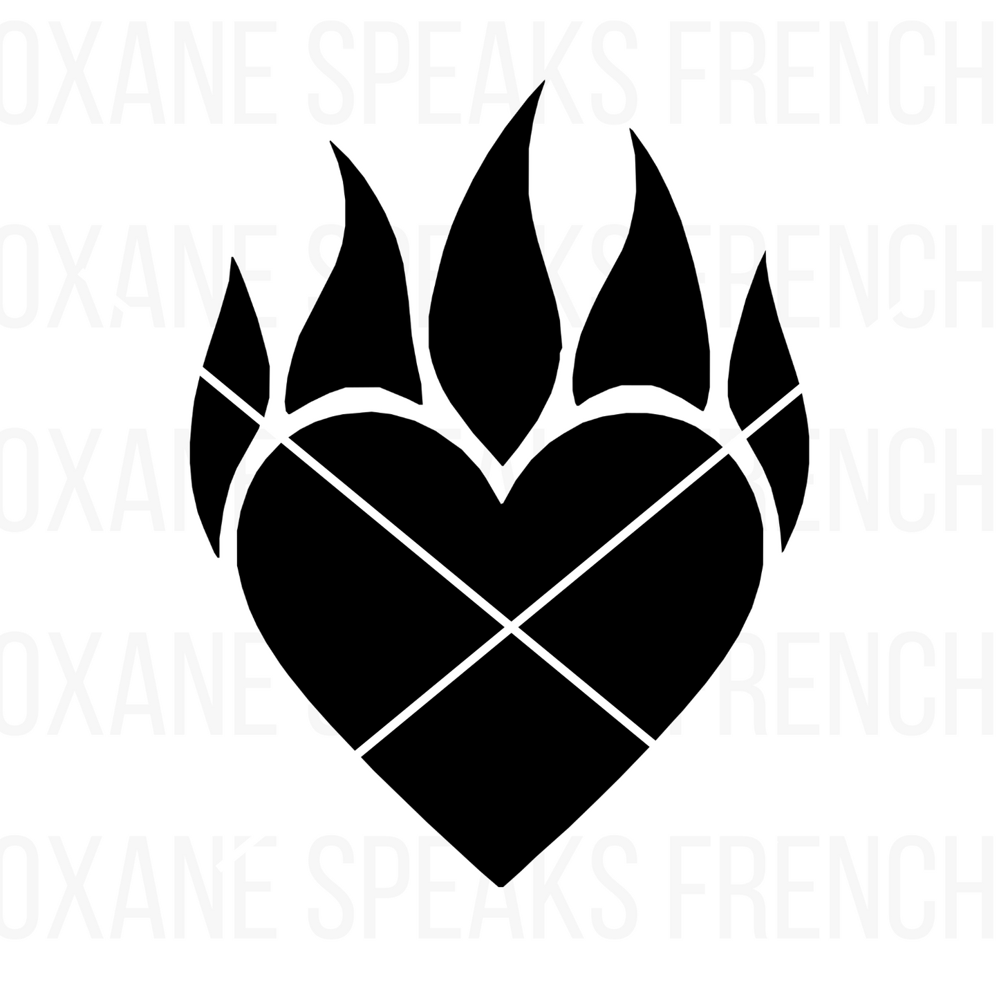 Burning heart SVG PNG clipart silhouette featuring a bold heart design with sharp flames rising from the top, perfect for crafting, tattoo designs, or fiery-themed projects