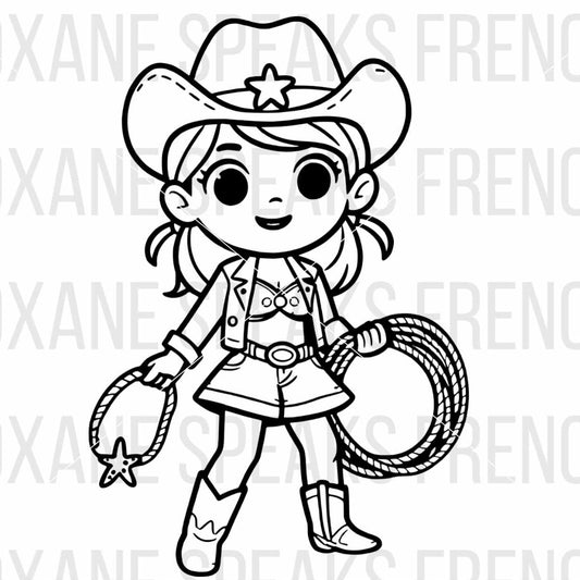 cartoon western costal cowgirl svg