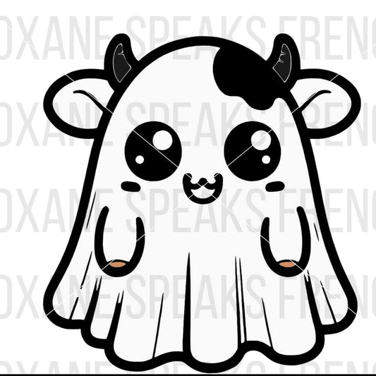 Kawaii Ghost Cow SVG PNG file 