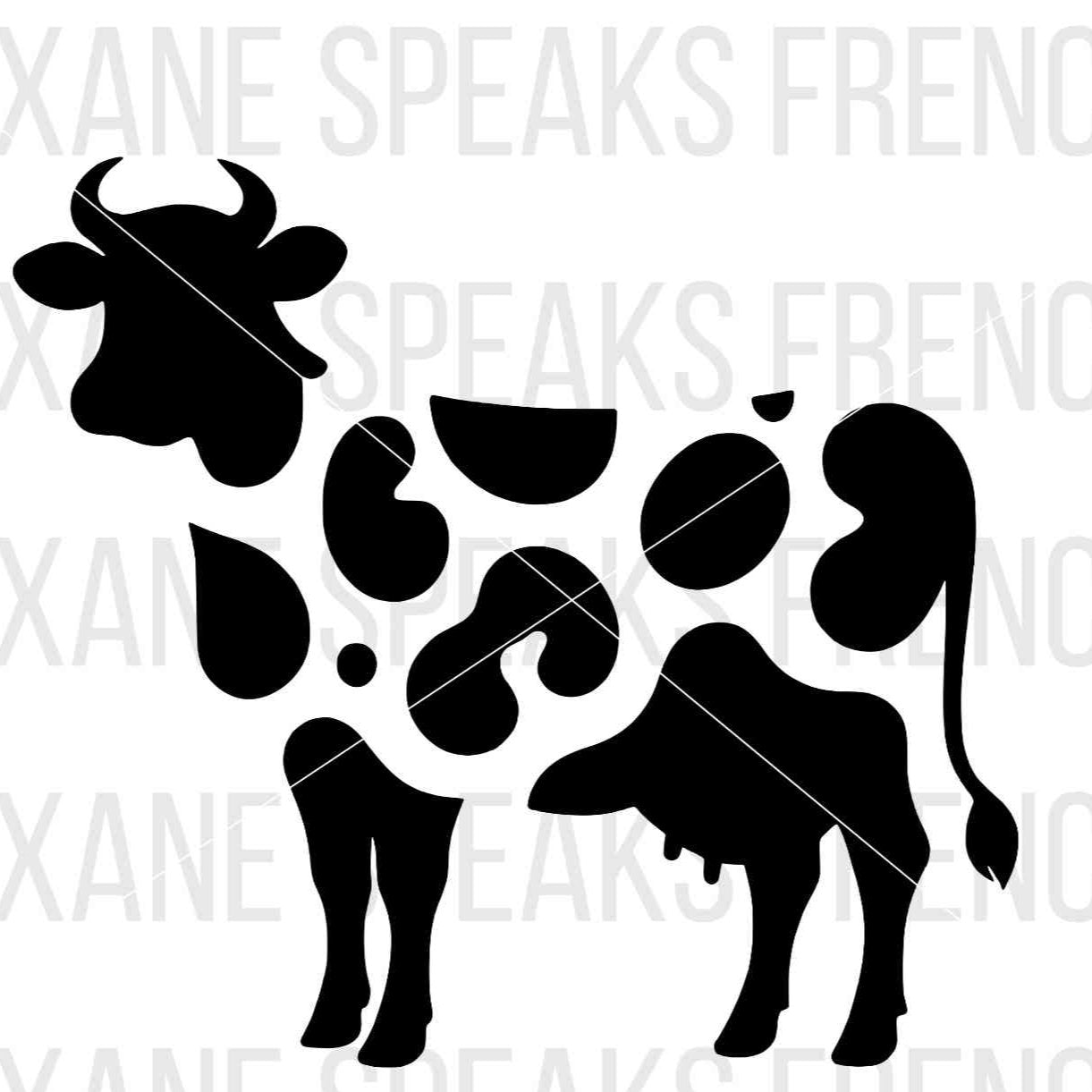 Simple Black Cow Silhouette  SVG For DIY and Cricut Projects