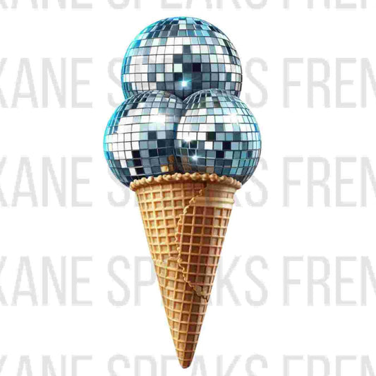 ice cream with disco ball png