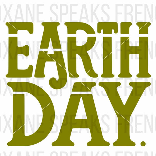 earth day green typography svg