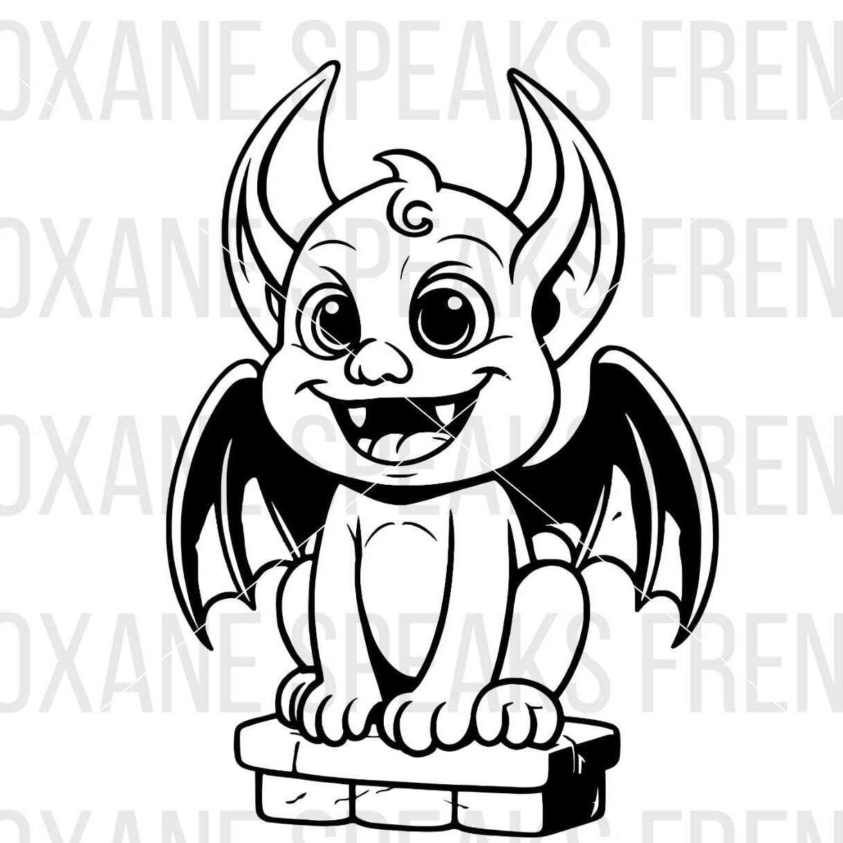 cute little cartoon gargoyle illustration