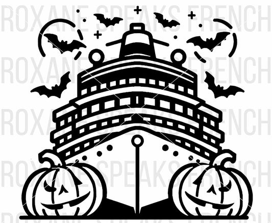 Halloween Thenmed Cruise Ship Vector