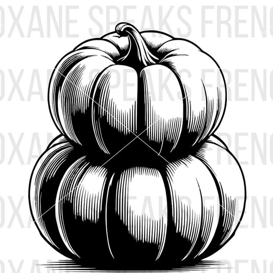 realistic stack of pumpkins svg