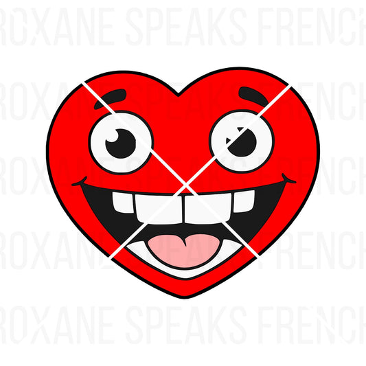 Red Heart SVG – Cute Kawaii Vector With Commercial License