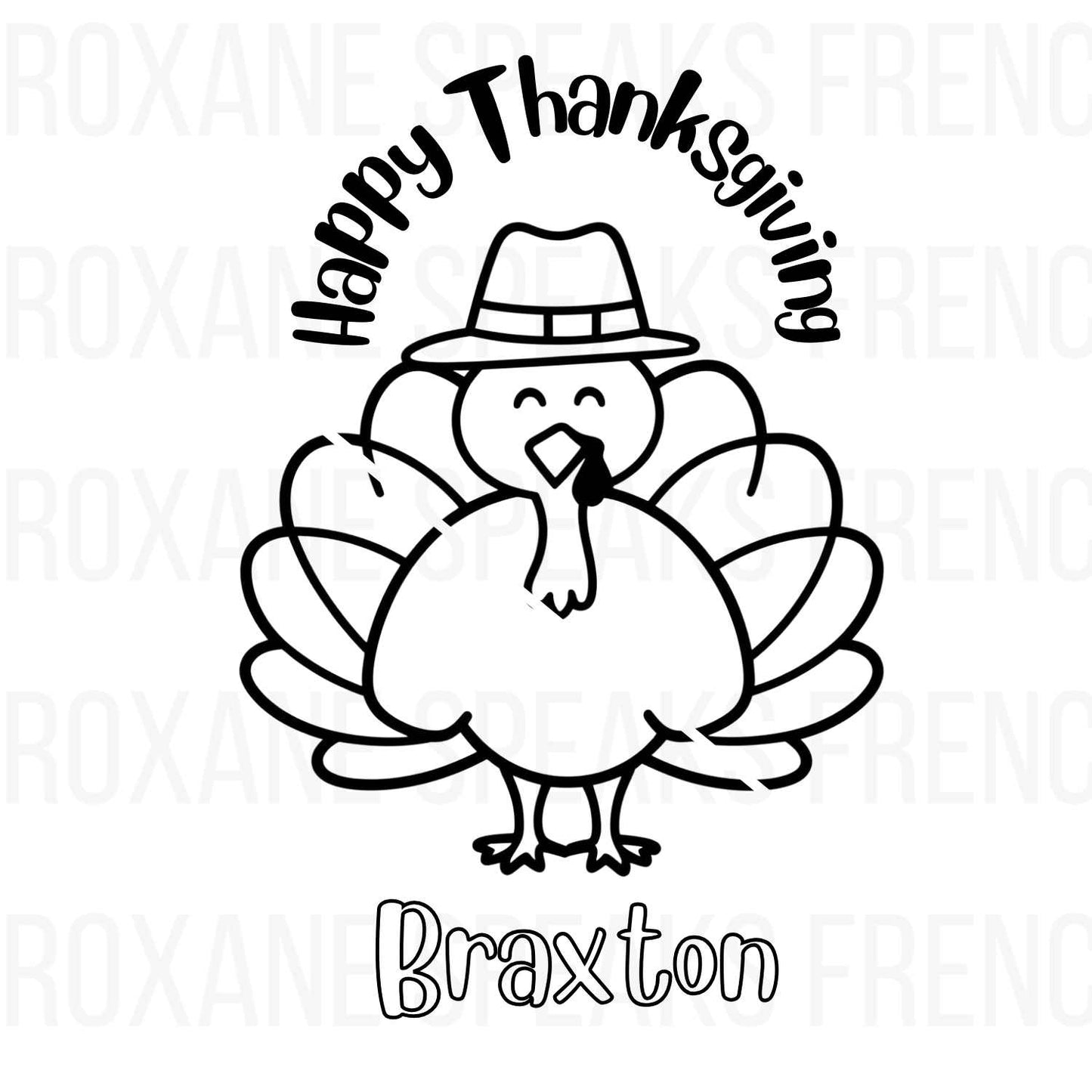 Personalized Turkey Name Coloring Page - Custom Thanksgiving Activity Sheet, Fun for Kids, Digital Turkey Coloring Page - 24h turnaround