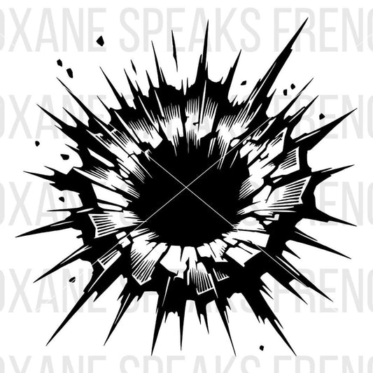 Realistic Cracked Hole Demolition SVG For DIY and Cricut Projects