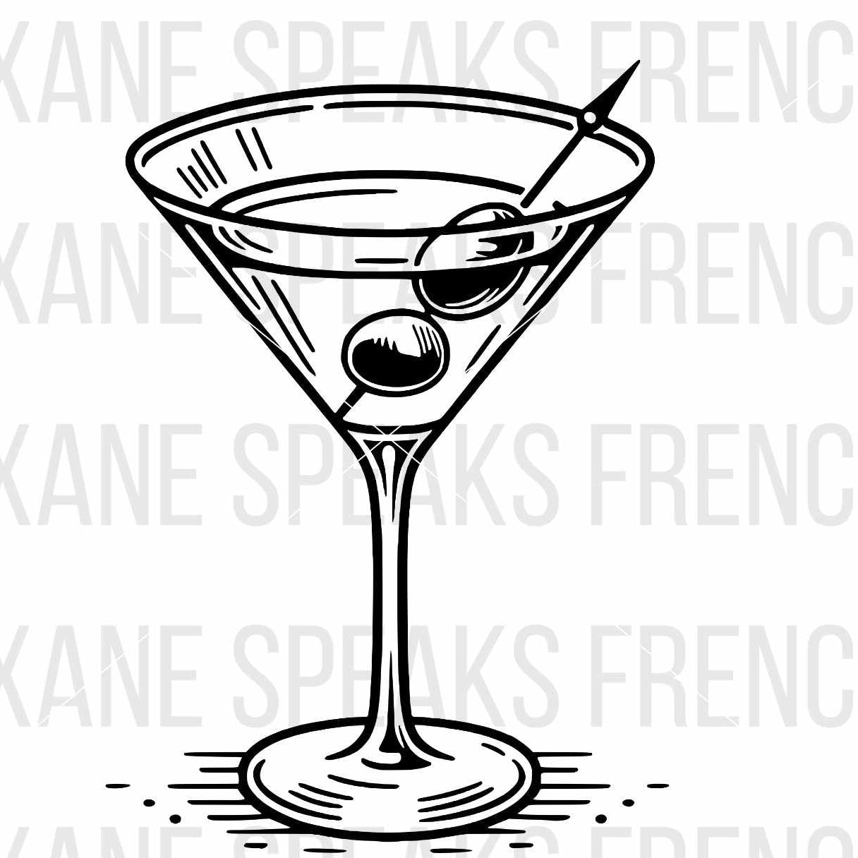 retro and minimalist martini coktail glasse svg