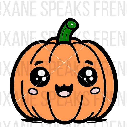 cute orange kawaii Halloween pumpkin svg