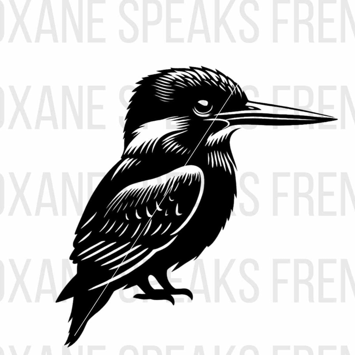 Kingfisher Bird Black Silhouette SVG PNG Clipart For DIY and Cricut Projects