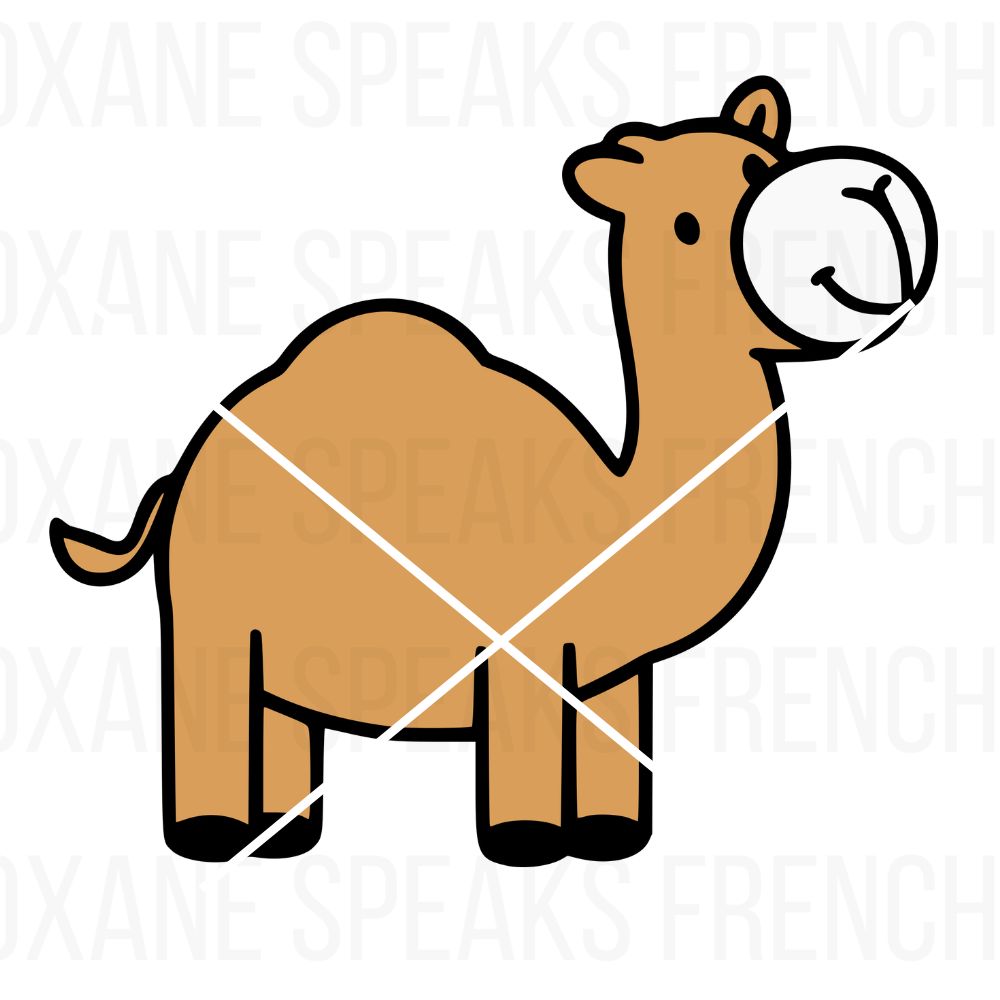 Cute cartoon camel illustration with a friendly smile, perfect for kids' crafts, DIY projects, and animal-themed decor.