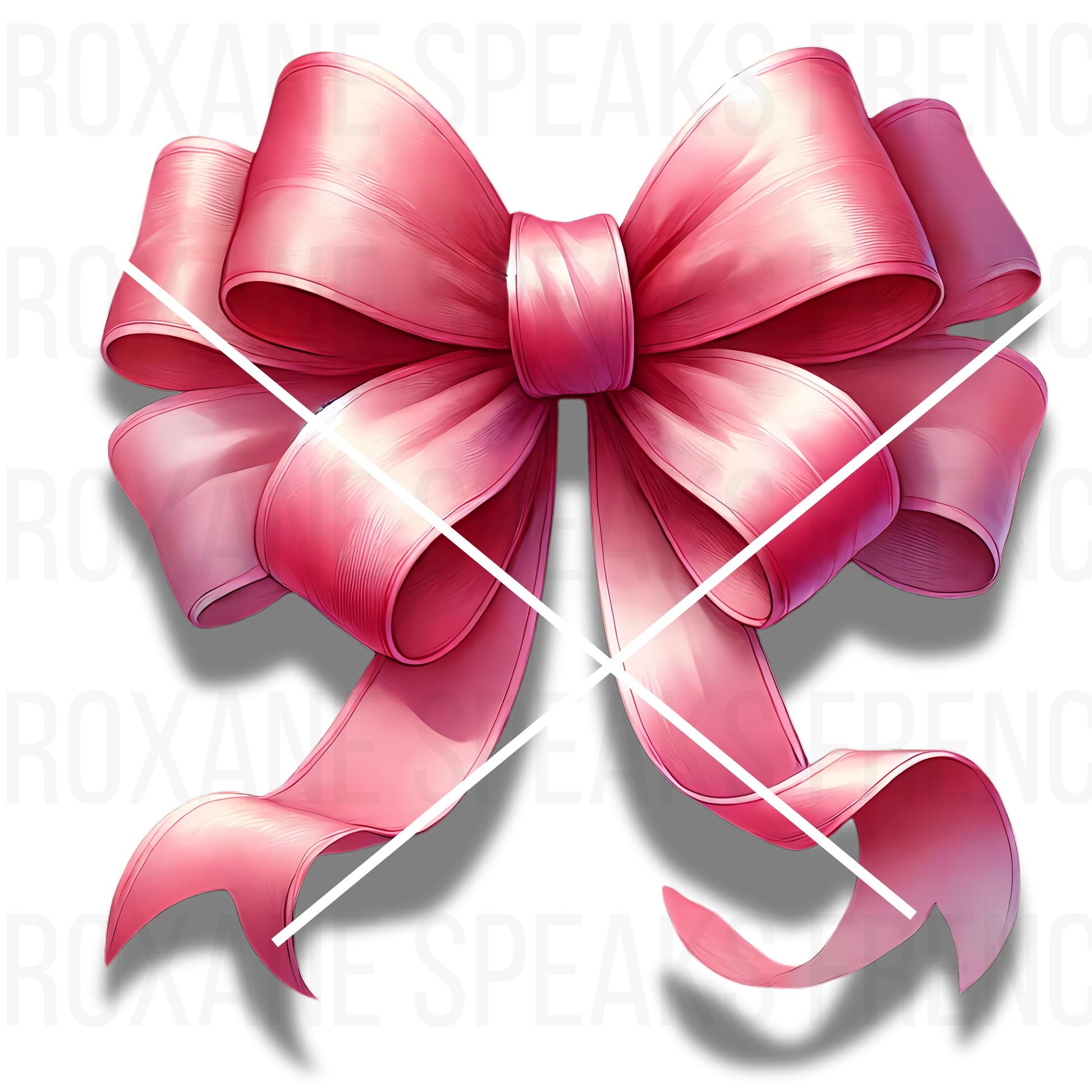 Realistic watercolor illustration of a pink bow with a 3D shadow effect, perfect for elegant gift designs and festive decorations.