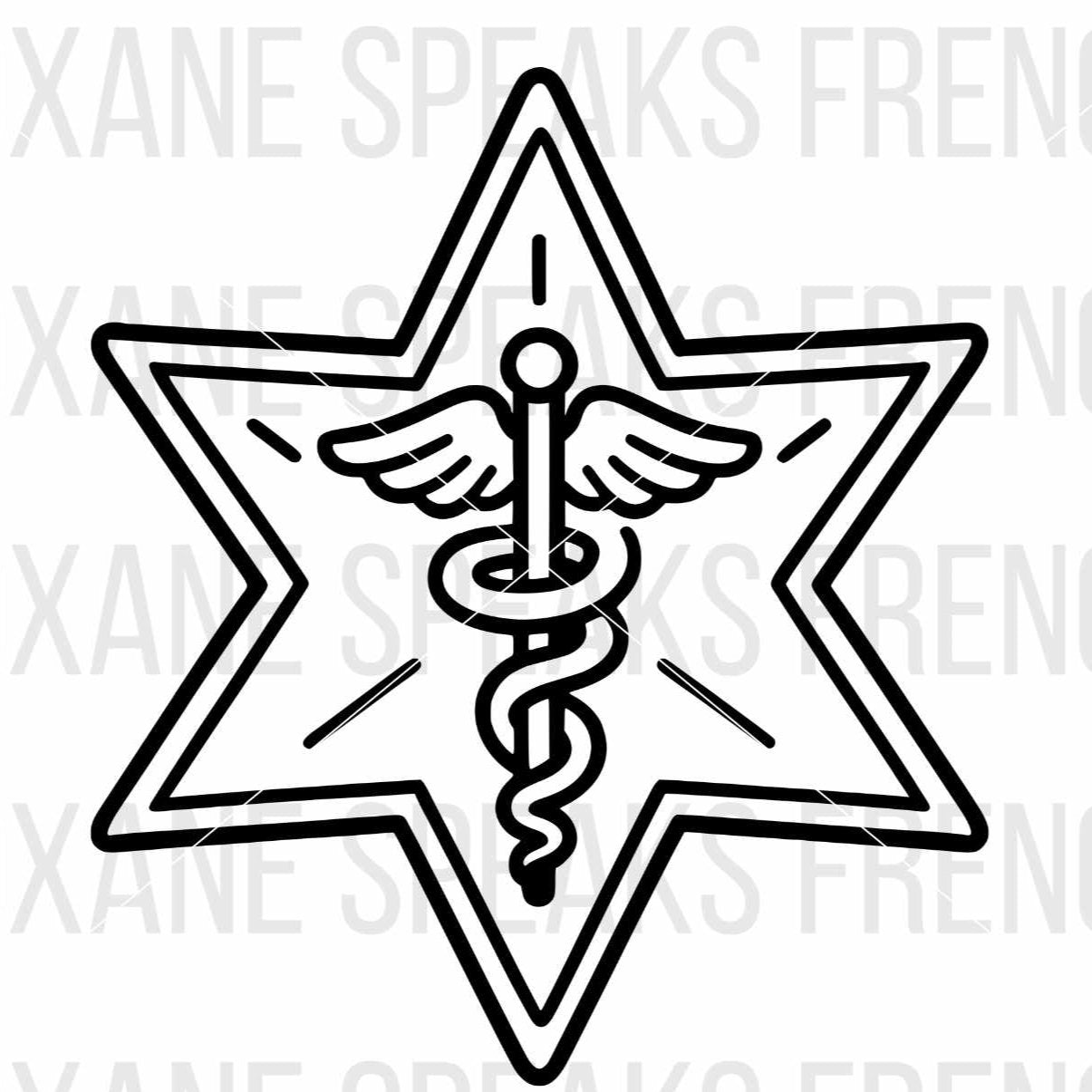 Simple Medical Star Outline SVG