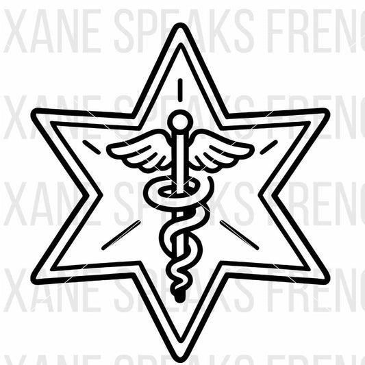 Simple Medical Star Outline SVG