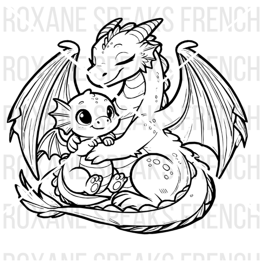 Mom and Baby Coloring Page - Printable Premium PDF