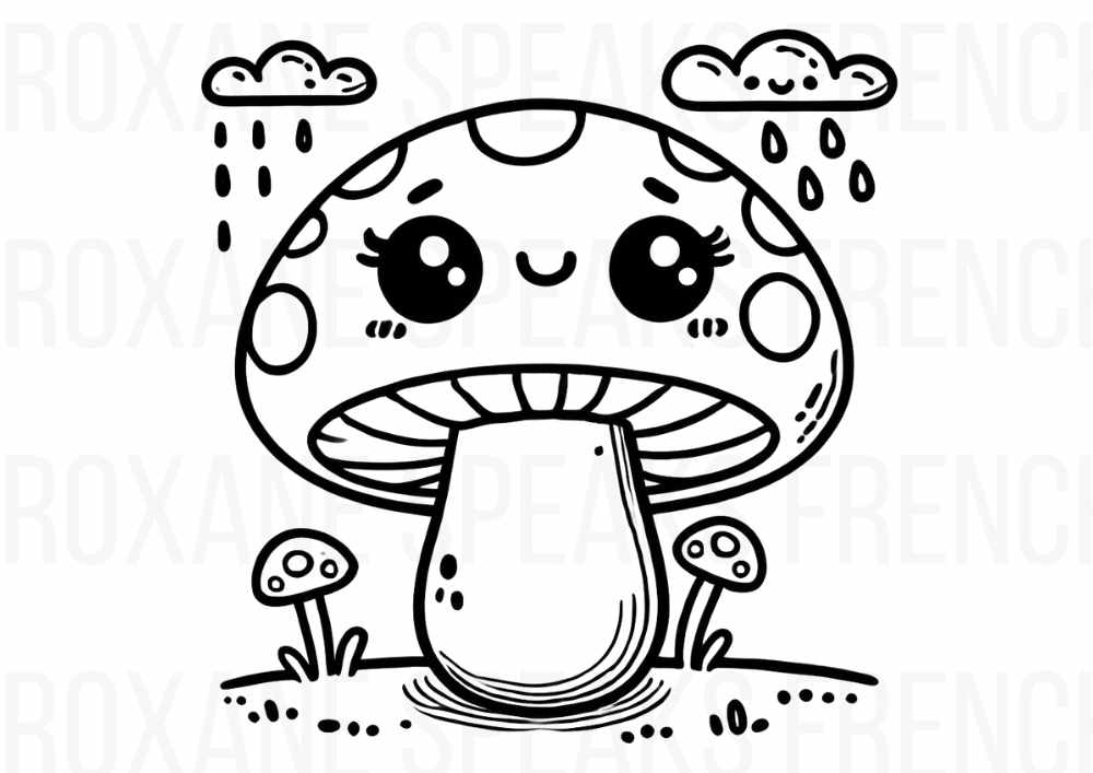 Printable Cute Mushroom Coloring Pages PDF For Kids And Toddlers