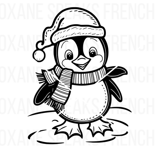 Christmas Penguin SVG PNG Clipart With Commercial License