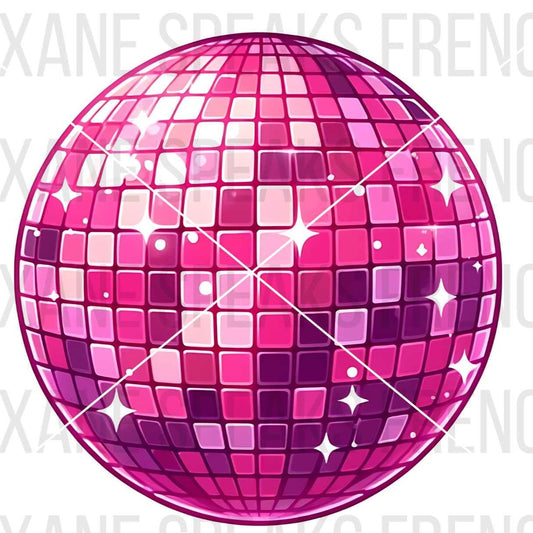 beautifu pink disco ball clipart