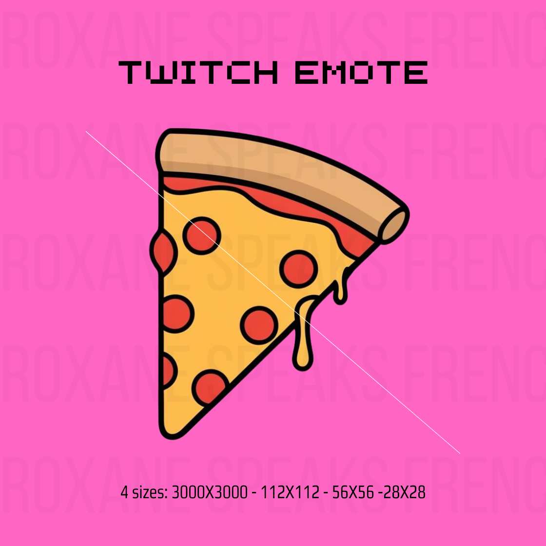 Pizza Slice Twitch Static Emote – Dripping Cheese Italian Food PNG For Twitch Discord And Social Media