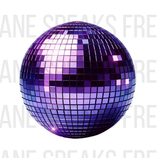 A purple disco ball on white background. The image has a watermark on it.