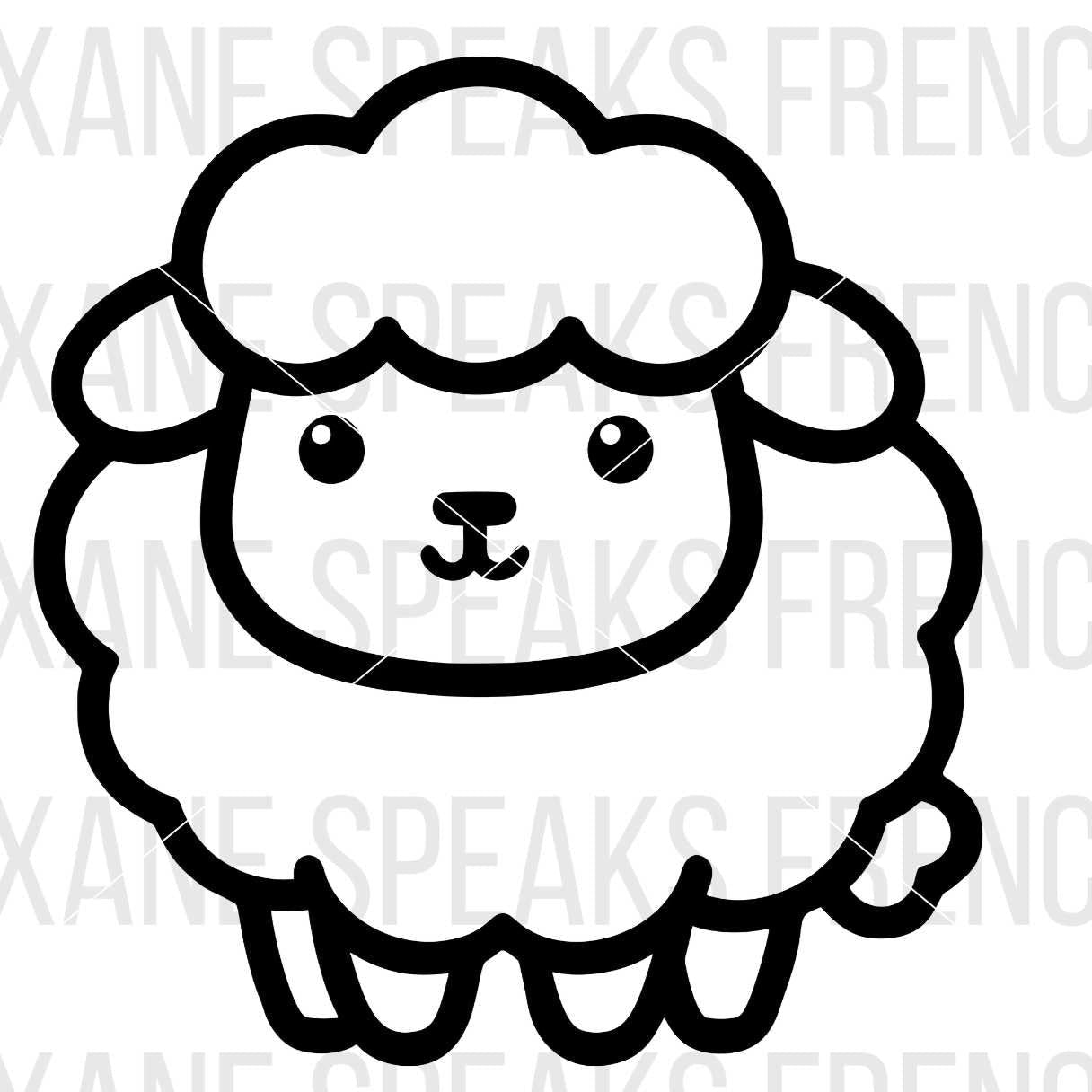 Simple  Farm Baby Sheep Outline SVG For DIY and Cricut Projects