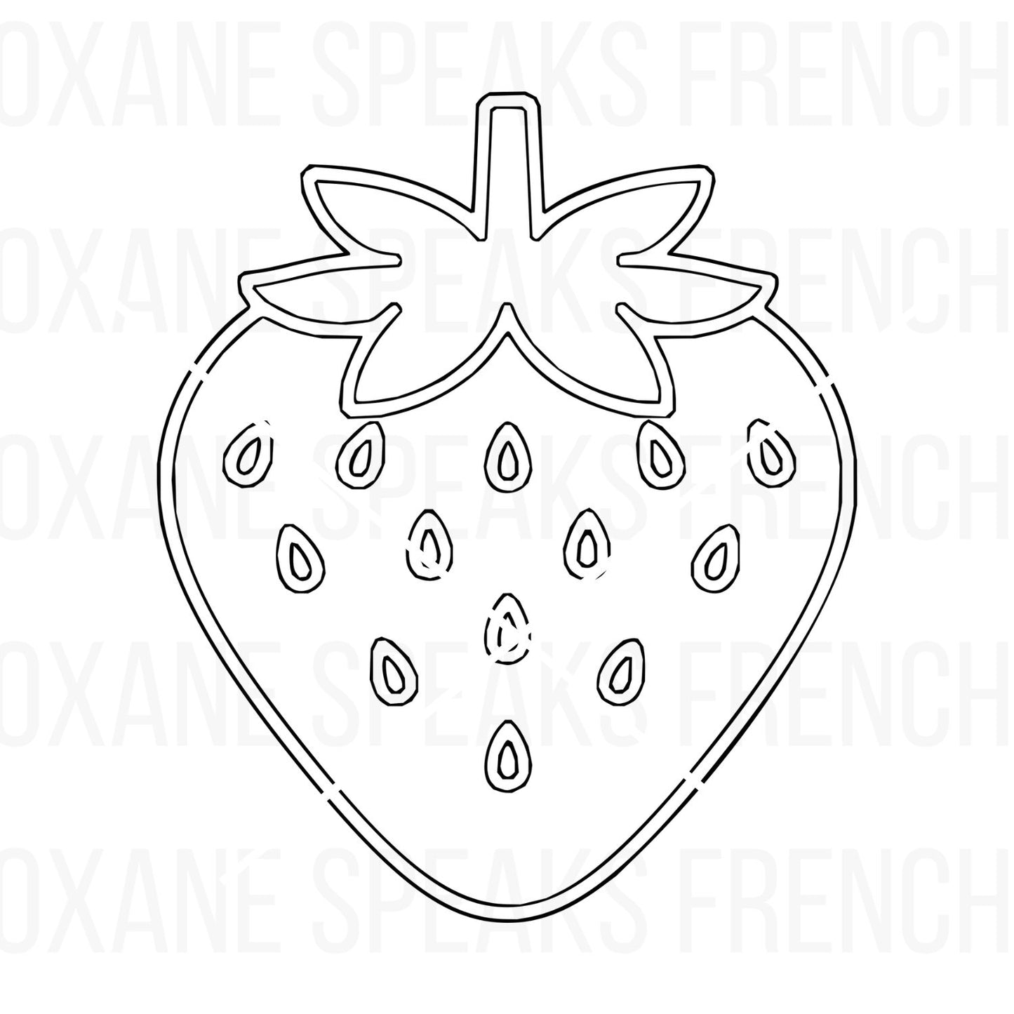 Minimalistic strawberry SVG outline, perfect for crafting, summer-themed decor, vinyl projects, and DIY party supplies.