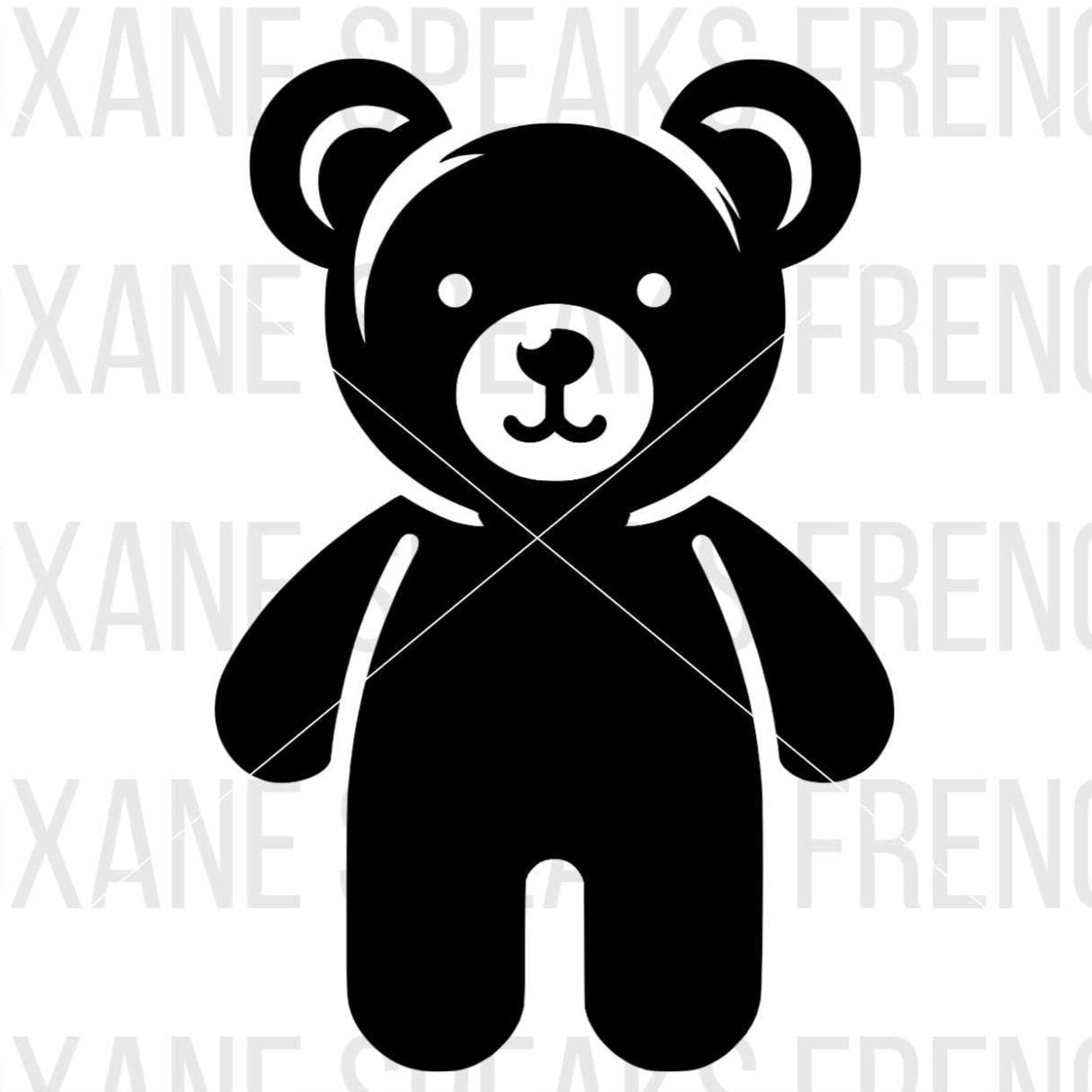 Simple Black Teddy Bear Silhouette SVG For DIY and Cricut Projects