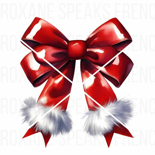 Red Christmas Bow Clipart PNG - Elegant Watercolor Christmas Bow PNG For Wall Art And Shirt Design