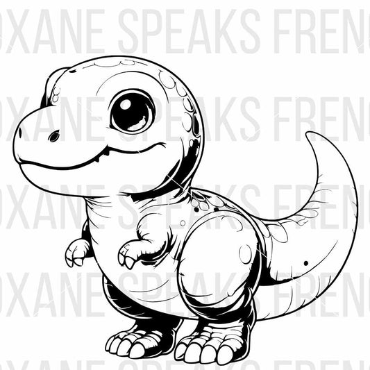 cute baby dinosaur outline svg