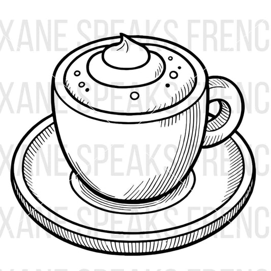 Elegant Australian Babychino Cup Outline SVG For DIY and Cricut Projects