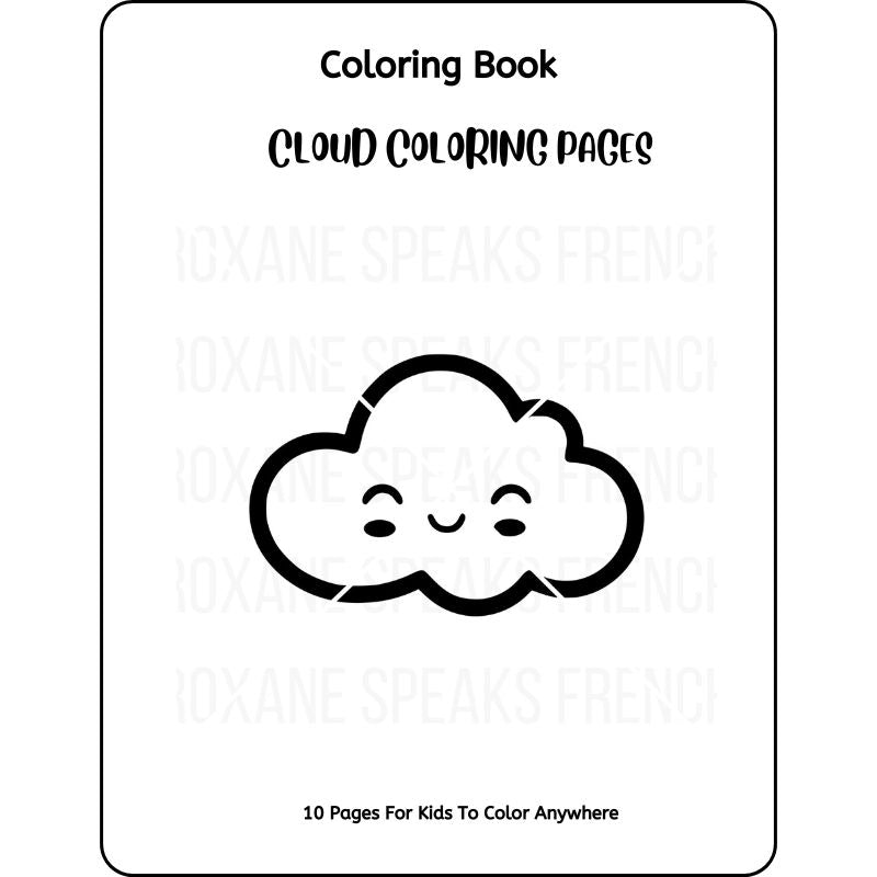 Easy Cloud Coloring Book – 10 Pages PDF