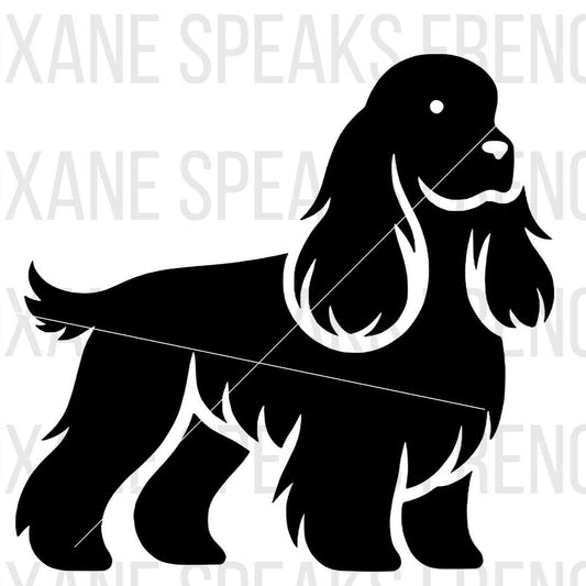 cute black cocker spaniel silhouette