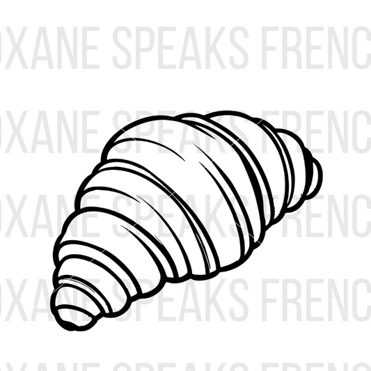 Simple and clean croissant SVG with detailed line work, perfect for crafting and design projects.