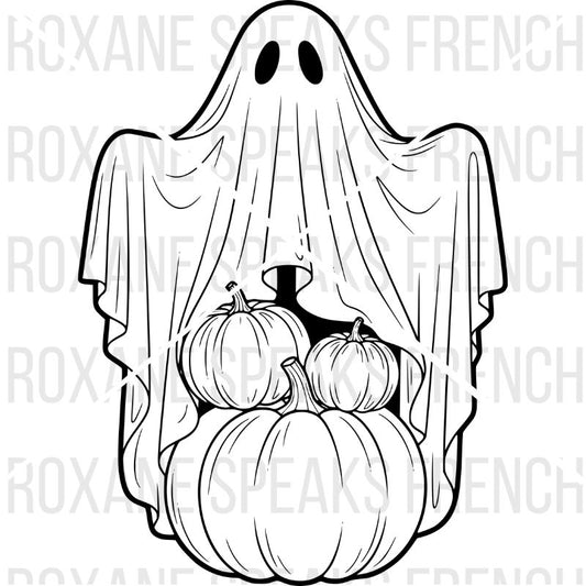 Ghost Coloring Sheet - Printable PDF For Adults