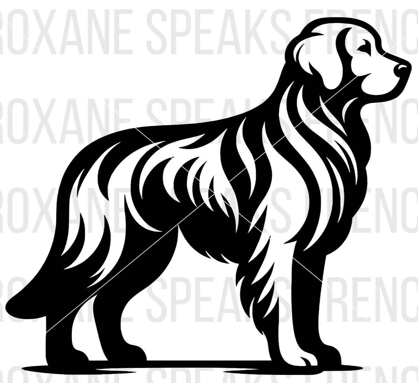 Elegant golden retriever outline