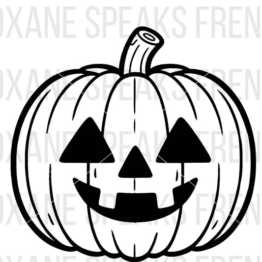 Beautiful Jack O Lantern simple outline