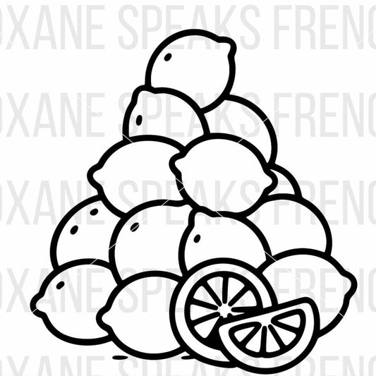 Simple Stack Of Lemons Outline SVG For DIY and Cricut Projects