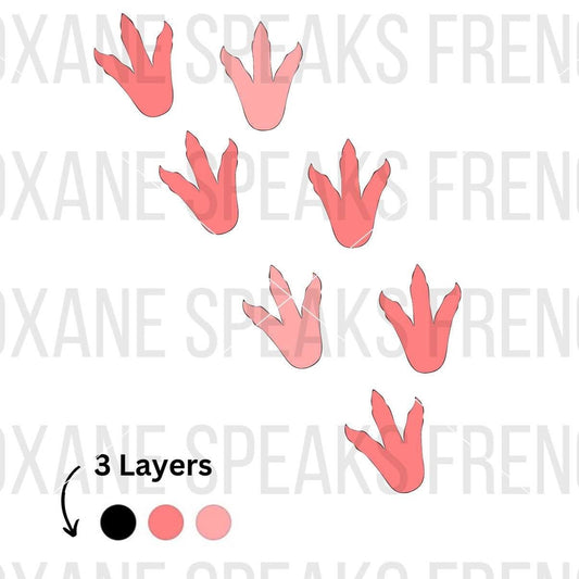 simple Pink Dinosaur Footprint Silhouette SVG For DIY and Cricut Projects