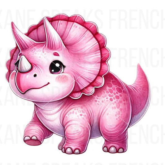 cute triceratops pink dinosaur 