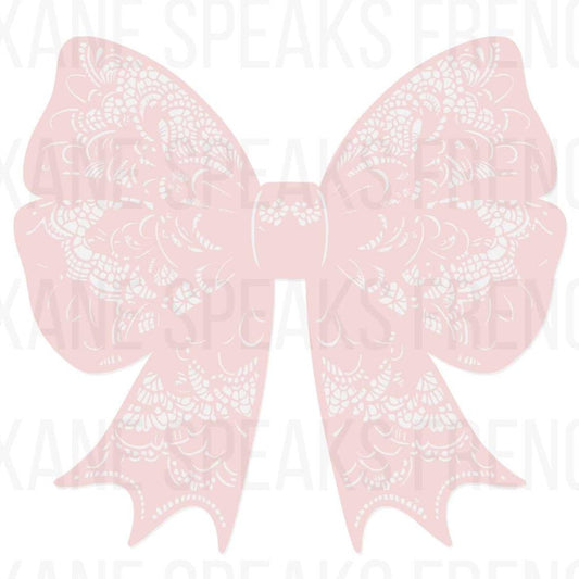 Preppy Pink And White Lace Bow Illustration PNG Clipart For Sublimation Design