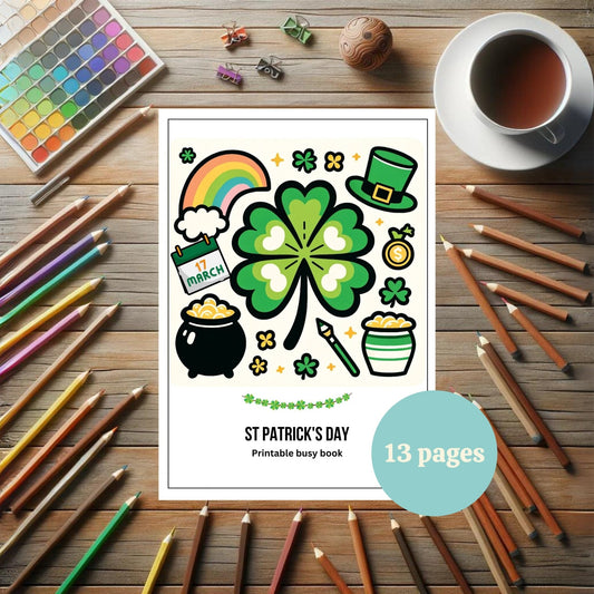 St. Patrick's Day Preschool Packet, 13 Preschool Worksheets, Preschool Printable, Homeschool, Toddler Printable, St Patrick's Day Worksheet - Roxane Speaks French