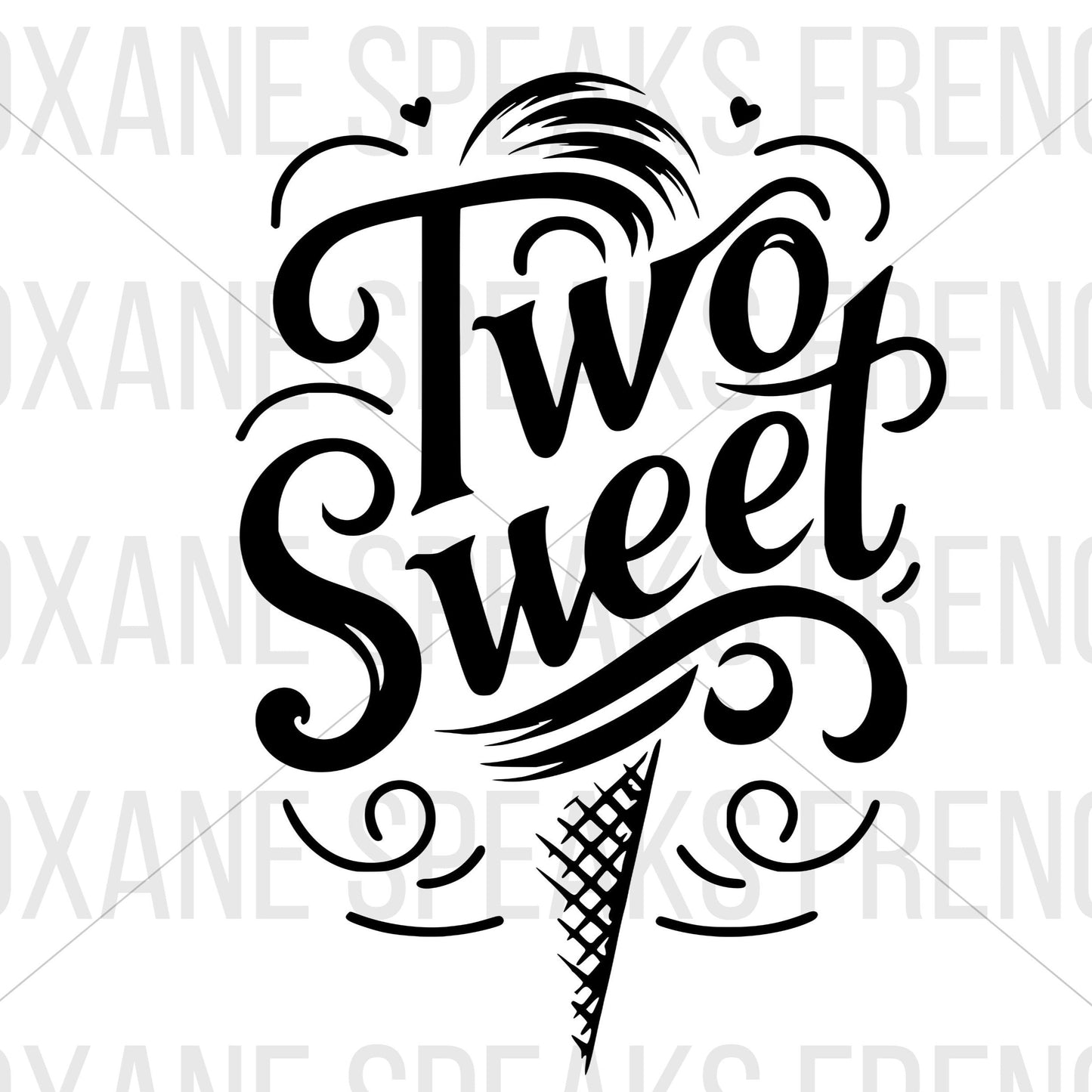 Two Sweet Second Birthday Typography SVG For DIY and Cricut Projects